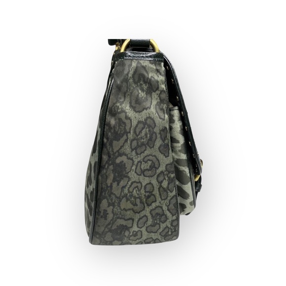 new Moschino Cheap + Chic ☻︎ Microfiber Messenger Bag ☻︎ Army Camo Leopard Print - Picture 3 of 17